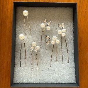 Elegant Pearl and Crystal Hair Pins